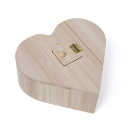 Houten spaarpot hart gepersonaliseerd