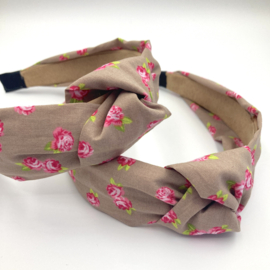 Brede haarband crème bloemen
