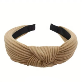 Diadeem ribstof nude/zandkleur