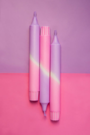 Dip Dye kaars | Pastel fun roze/lila