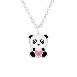 Kinderketting zilver panda