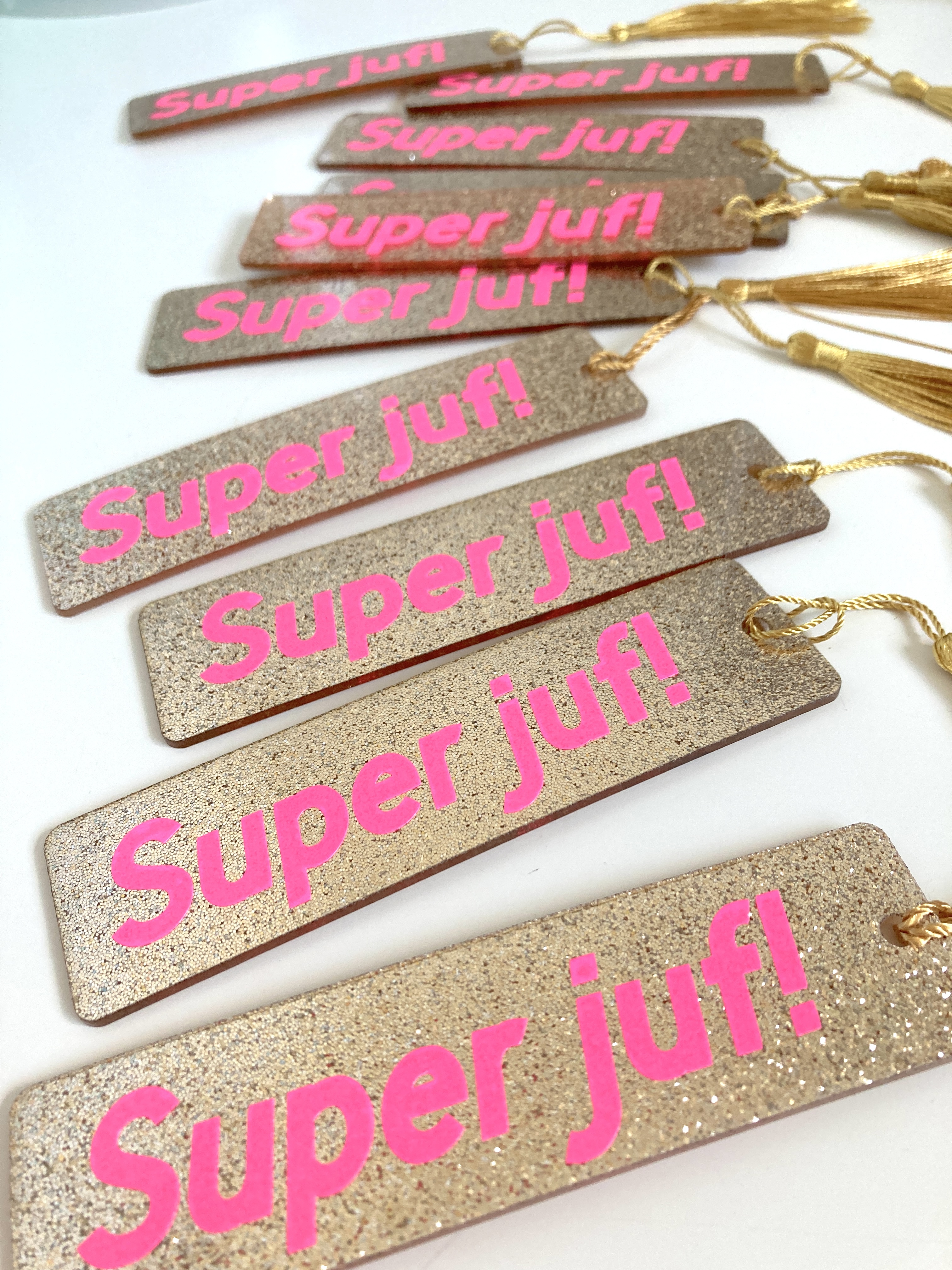 Boekenlegger goud | Super juf!