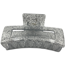 Zilverkleurige haarklem met glitter