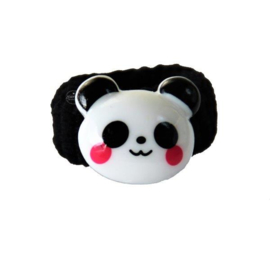 Badstof elastiek panda zwart