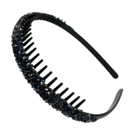 Haarband met glitters donkerblauw
