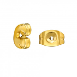 Achterkant oorbellen goldplated chirurgisch staal