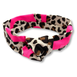 Haarband panterprint roze
