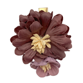 Haarspeld bloem taupe
