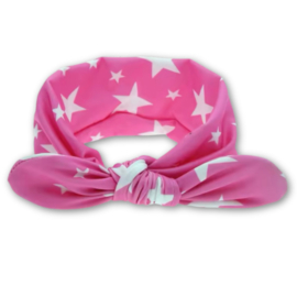 Haarband roze met witte sterren