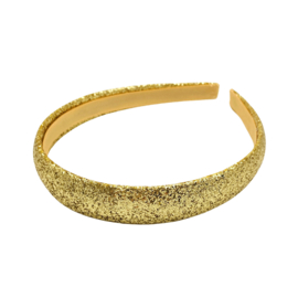 Goudkleurige haarband met glitters medium breed