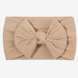 Babyhaarbandje met strik/knoop zand