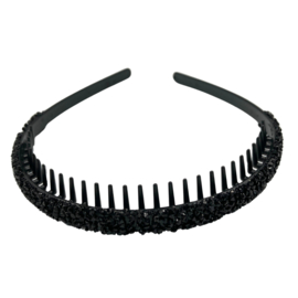 Haarband zwart met glitter