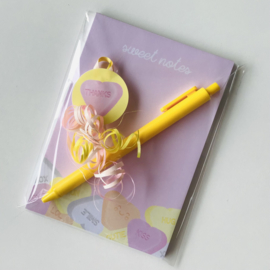 Sweet notes | Kadoset met notitieblokje A6  en pen