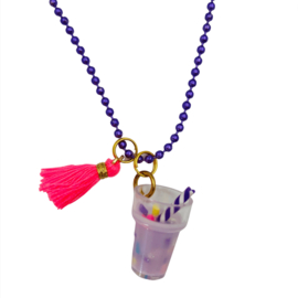 Kinderketting met bubble tea lila