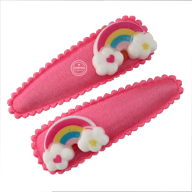 Set haarspeldjes roze regenboog