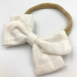 Babyhaarbandje met strik ivoor wit