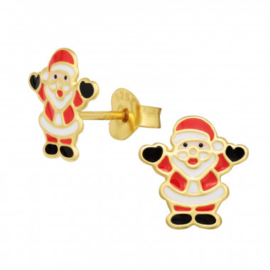 Kinderoorbellen gold plated kerstman