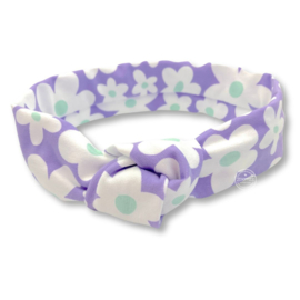 Haarband lila met bloemen