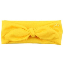Knoop - wrap haarband effen geel