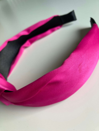 B-keus haarband met knoop roze