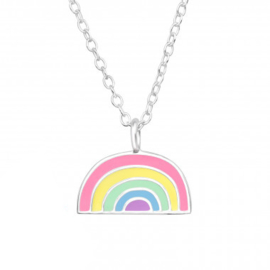 Zilveren Kinderketting met Regenboog