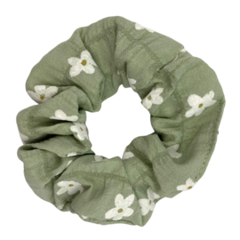 Scrunchie groen madelief