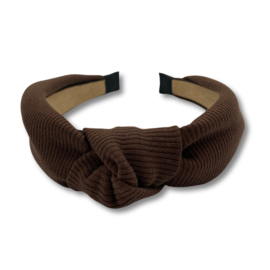 Knoophaarband donkerbruin diadeem