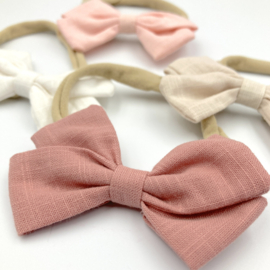 Babyhaarbandje met strik ivoor wit