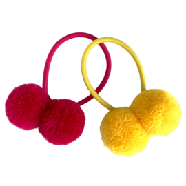 Pompom elastiekjes Pasen roze