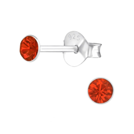 Meisjesoorbellen knopje rood klein