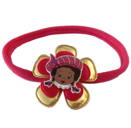 Babyhaarbandje zwarte piet goud met roze