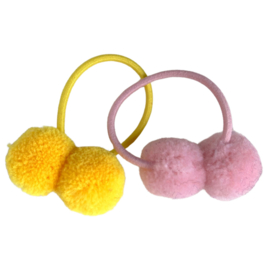 Pompom elastiekjes Pasen lichtroze