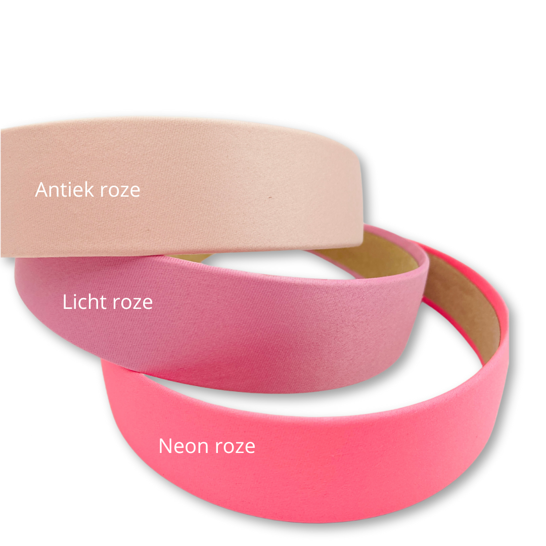 Brede haarband antiek roze