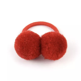 Pompom elastiekje rood