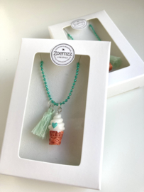 Kinderketting met ijsje groen hartje