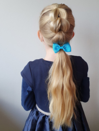 Haarlokspeld met strik blauw