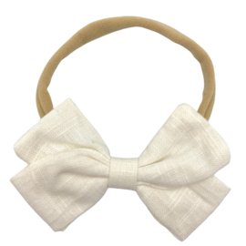 Babyhaarbandje met strik ivoor wit