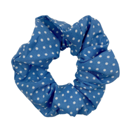 Scrunchie blauw stippen