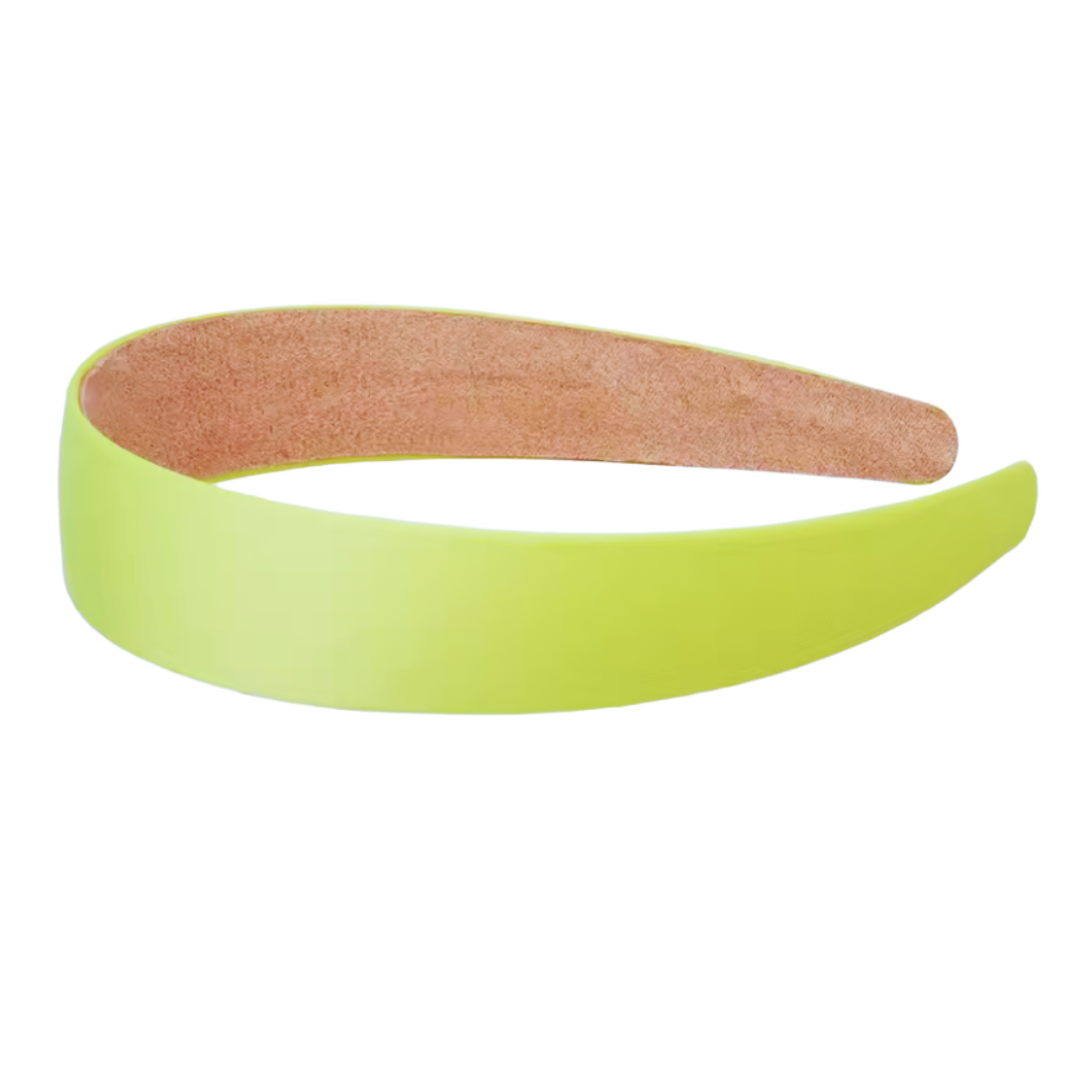 Brede haarband geel