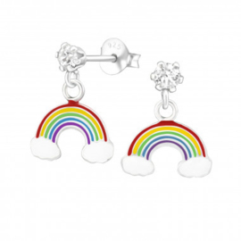 Kinderoorbellen met regenboog hanger