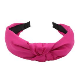 Diadeem met knoop breed roze