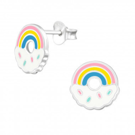 Mooie kinderoorbellen regenboog donut