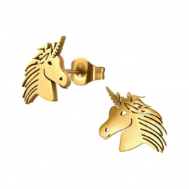 Kinderoorbellen goldplated Unicorn