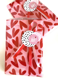 Tas met hartjes roze/rood