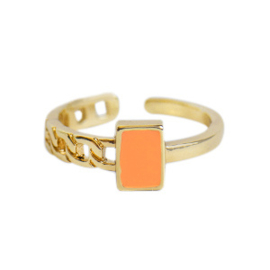 Damesring orange geschakeld gold