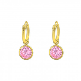 Kinderoorbellen hoops gold plated roze