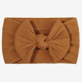 Babyhaarbandje met strik/knoop roest