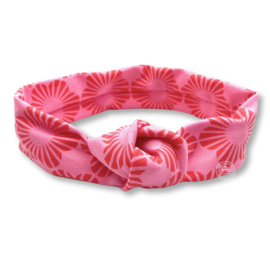 Haarband roze met bloemen