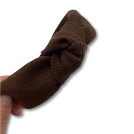 Knoophaarband donkerbruin diadeem