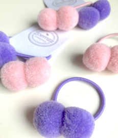 Pompom elastiekjes Pasen lila